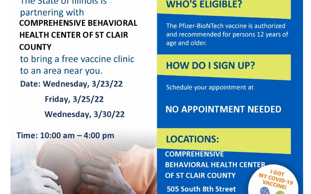 Free Vaccine Clinic-Walk-Ins Welcome- 4.23, 4.25 ,and 4.30